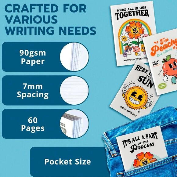 SALE Retro Vintage 50’s Style Peachy Lined Notebook - Picture 4 of 6